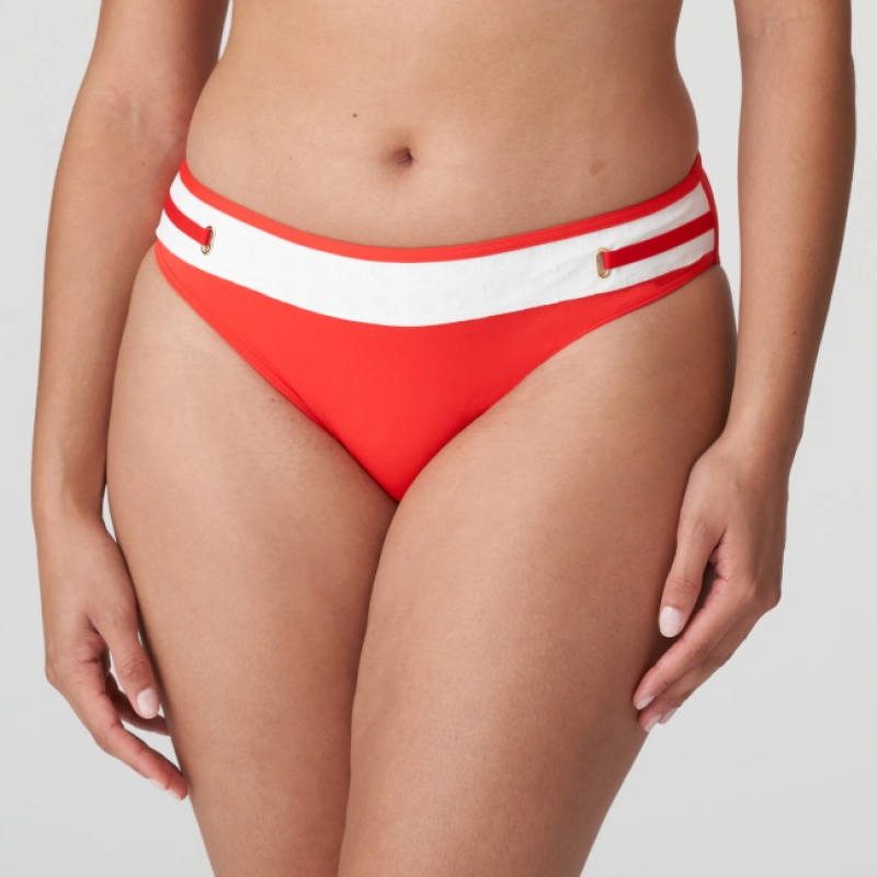 Prima Donna Swim Istres Bikini Bottoms White / Red | SCF294360