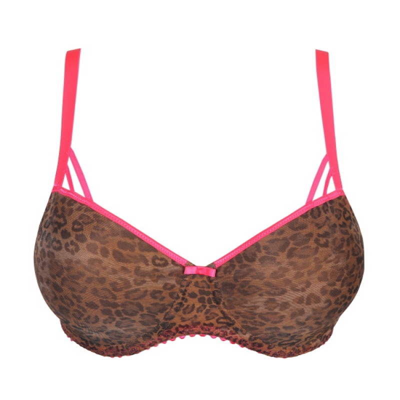 Prima Donna Twist Cafe Plume Bras Leopard / Pink | ZNS970165