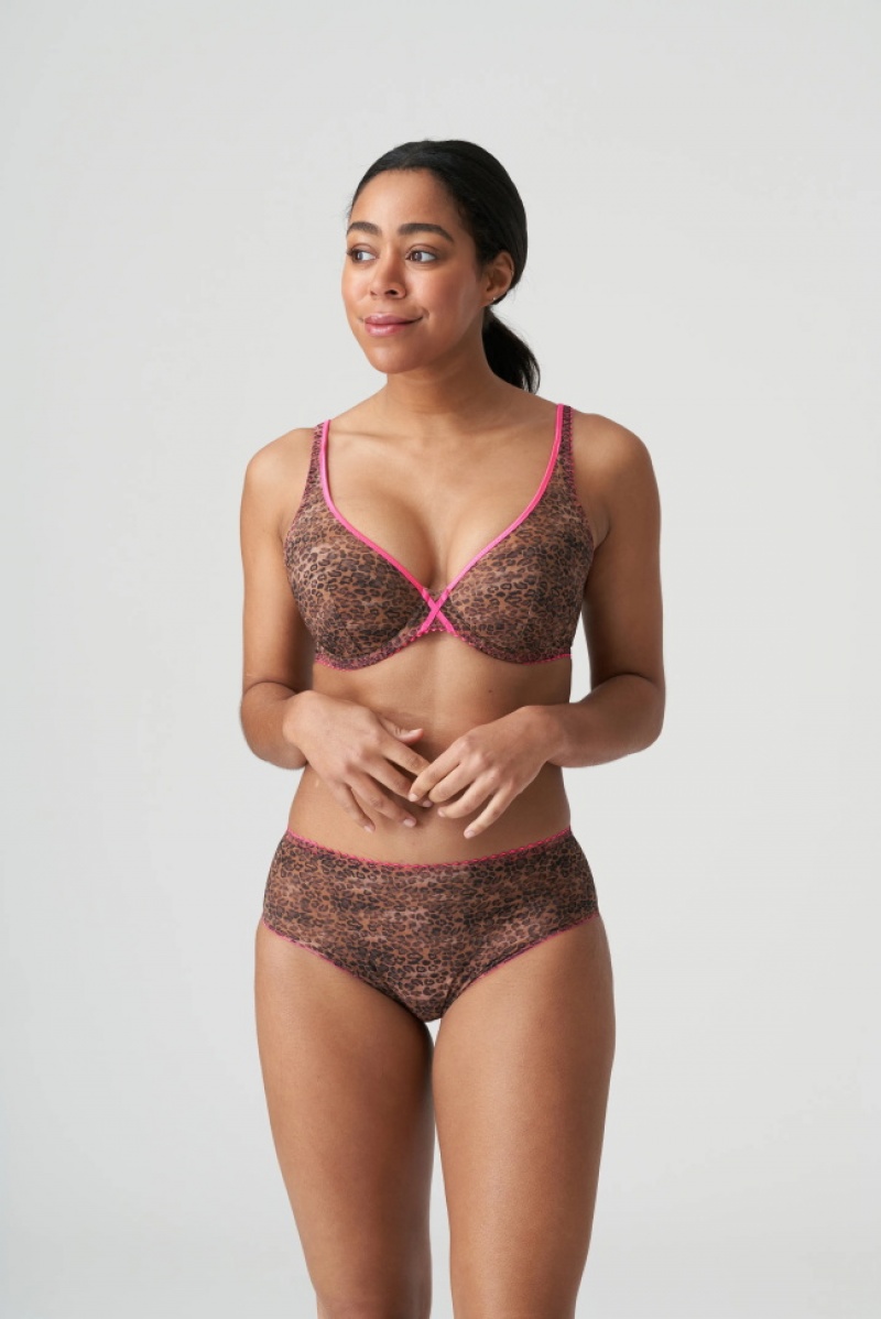 Prima Donna Twist Cafe Plume Bras Leopard / Pink | JIB613849